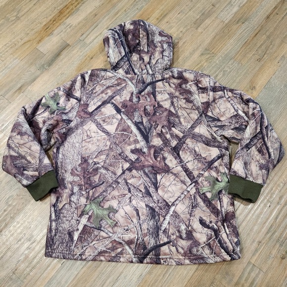 Vintage‎ Y2k True Timber Camo Sherpa Hoodie Sweatshirt Sweater Mens XL - Picture 5 of 6